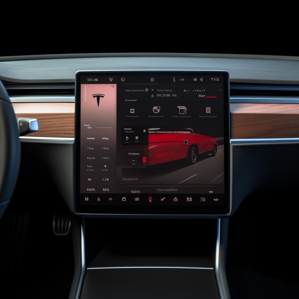 Tesla’s touchscreen display with the Bluetooth settings menu open