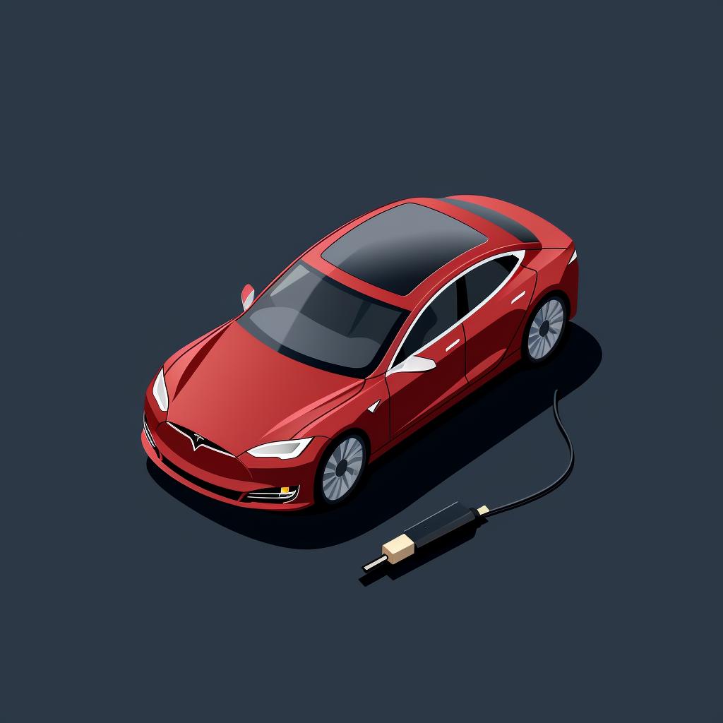 USB stick being plugged into a Tesla USB port